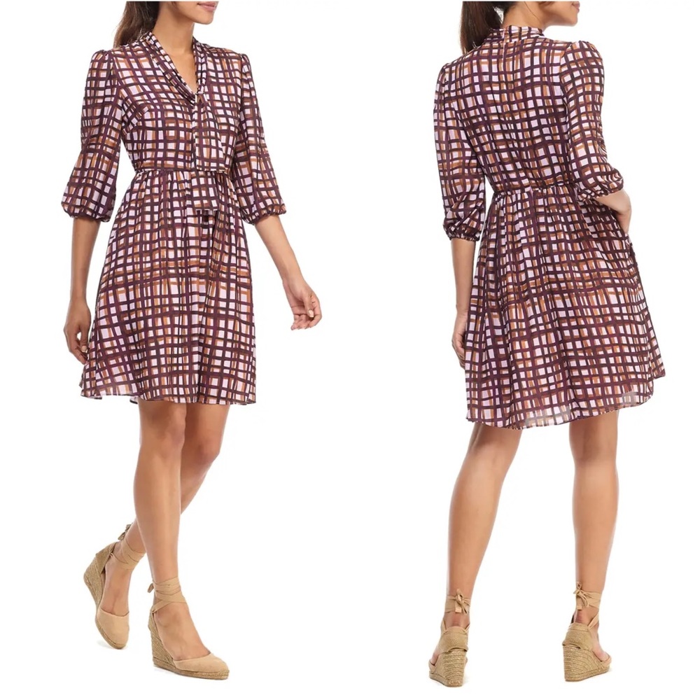 Gal Meets Glam Lindsey Tie Neck Dress - Picture 2 of 3